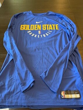 Nike Golden State Basketball Long Sleeve Crew - Royal Blue & Yellow